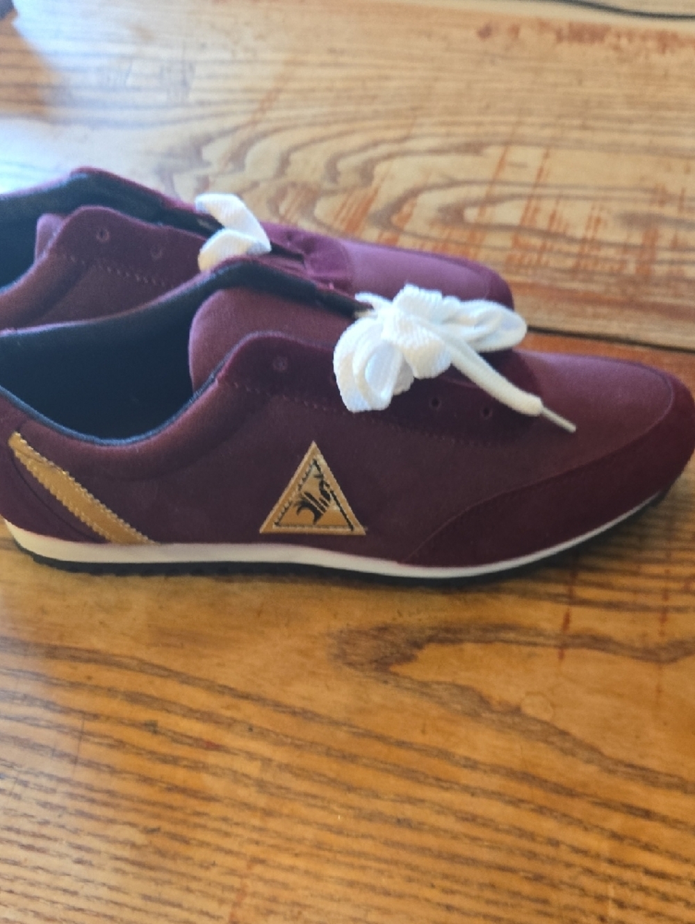 Maroon Suede Sneakers Size 11 US/ Size 45 EUwith White Laces By Polligie - Picture 2 of 13
